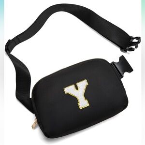 NWT Stoney Clover Inspired Black Belt Bag with Yellow Letter Patch